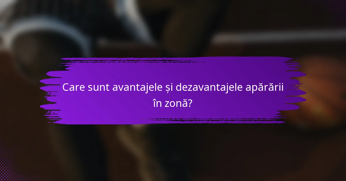 Care sunt avantajele și dezavantajele apărării în zonă?
