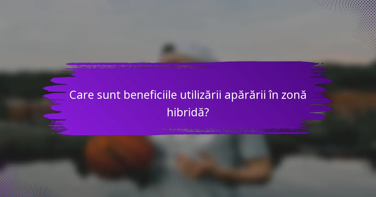 Care sunt beneficiile utilizării apărării în zonă hibridă?