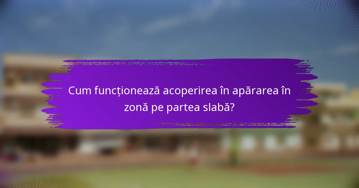 Cum funcționează acoperirea în apărarea în zonă pe partea slabă?