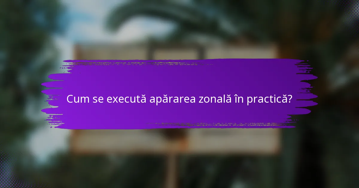 Cum se execută apărarea zonală în practică?